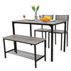 3/4 Piece Dining Table Chair Set Kitchen Wooden Compact Metal Frame 2 or 4 Seat