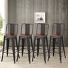 Vintage Industrial Metal Bar Table and 2/4 Stool Chairs Breakfast Kitchen Bistro