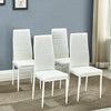 4/6PC Dining Chairs High Back Faux Leather Padded Seat Dining Room Furniture