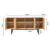 Console Rattan Wood Sideboard Cabinet Door Drawer Media TVStand Cabinet Cupboard