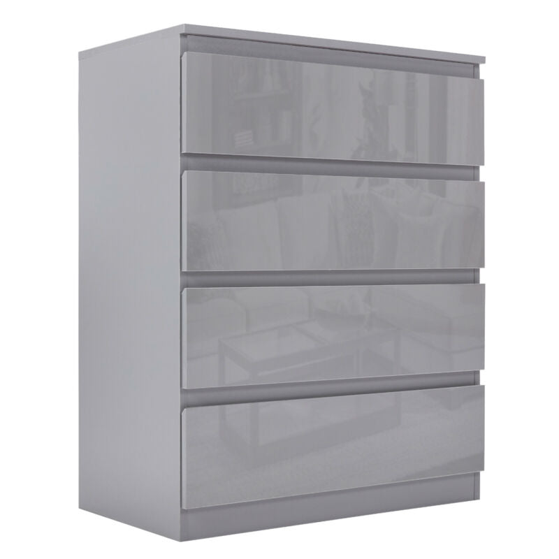 High Gloss Chest of Drawers Tall Wide Bedside Table Cabinet Bedroom Furniture
