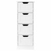 Bathroom Wood Cabinet Storage 4 Drawer 1 Door Free Standing Cupboard Unit White