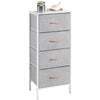 Fabric Chest of Drawers Storage Cabinet Unit Metal Frame Bedside End Table Gray