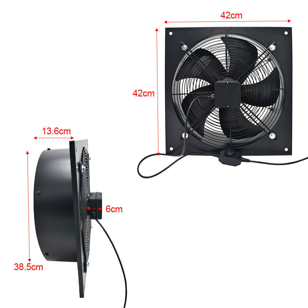 Industrial Ventilation Extractor Metal Plate Axial Exhaust Fan 8-24'' Air Blower