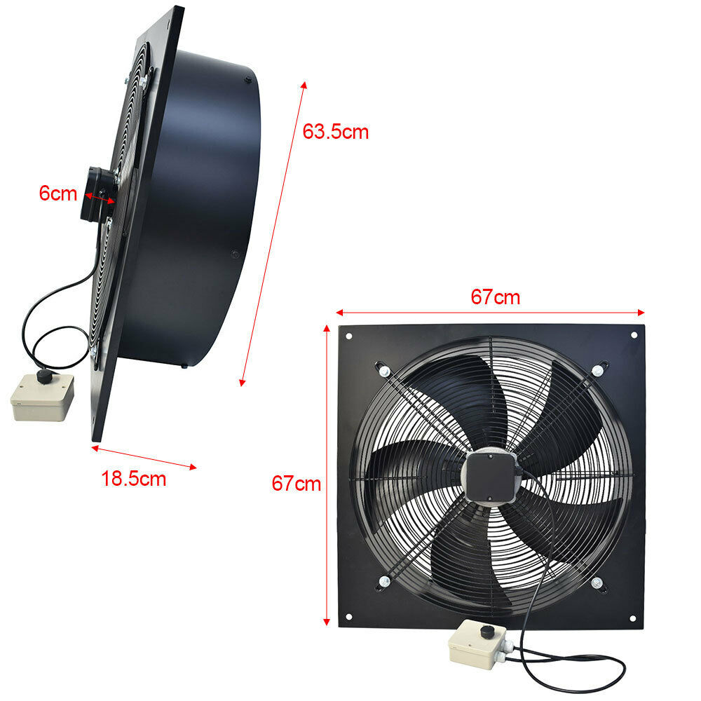 Industrial Ventilation Extractor Metal Plate Axial Exhaust Fan 8-24'' Air Blower