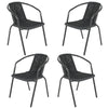 120cm Garden Dining Table Folding/Rattan Bistro Chair for Patio Balcony Backyard