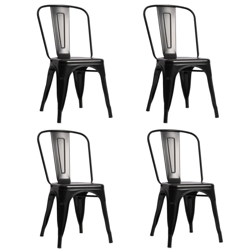 SOLID WOOD TOP SQUARE METAL DINING TABLE WITH 2/4 CHAIRS STOOL INDUSTRIAL STYLE