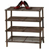 DARK OAK WOODEN SLATED SHOE RACK STAND HOLDER ORGANIZER LIGHT WEIGHT NEW