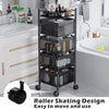 4/5 Tiers Kitchen Rotating Trolley Cart Vegetable Fruits Organiser Storage 95cm