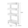 3/4 Tier Trolley Cart Slim Rolling Kitchen Storage Rack Shelf Trolley With Wheel