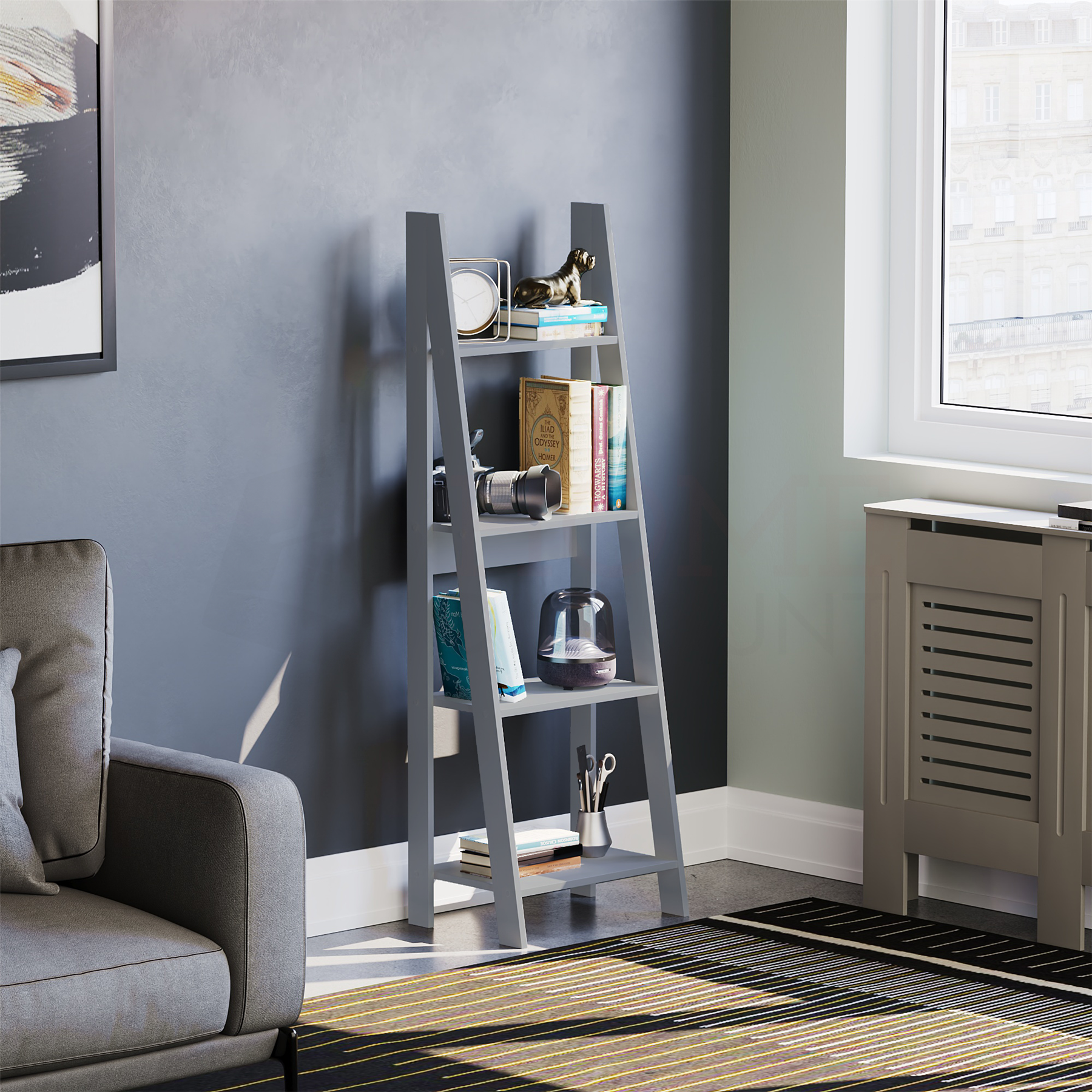 Ladder Shelving Unit Shelf Bookcase 4 5 Tier Display Storage Plant Stand Rack
