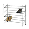 2/4 TIER EXTENDABLE CHROME FREE STANDING SHOE BOOT RACK STORAGE SHELF STAND