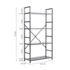 3-4-5 Tiers Storage Shelving Unit Bookcase Bookshelf Wood Metal Rack Organizer