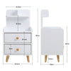4Tier White Nightstand Bedside Table Side End for Small Space Open Storage Shelf