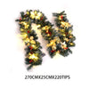 9ft Thick Christmas Garland XMAS Decorative Pre-Lit LED Lights Door Shop Wreath