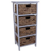 Wicker Drawers Cabinet Chest Unit Bedside Table Bathroom Storage Wooden Basket