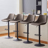 2 Faux Leather Bar Stools Breakfast Stools Gas Lift Swivel CLIPOP New Brown Grey