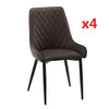 Set of 2/4/6 Brown Dining Chairs Faux Leather High Back Metal Leg Dining room