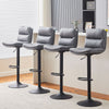 Set of 2 Faux Leather Bar Stools Breakfast Stools Brown Grey Gas Lift Swivel