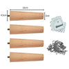 4 PCS Solid Wood Legs Beech Pine Poplar Table Legs DIY with Fixing Plates Screws