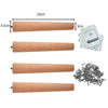 4 PCS Solid Wood Legs Beech Pine Poplar Table Legs DIY with Fixing Plates Screws