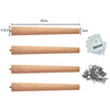 4 PCS Solid Wood Legs Beech Pine Poplar Table Legs DIY with Fixing Plates Screws