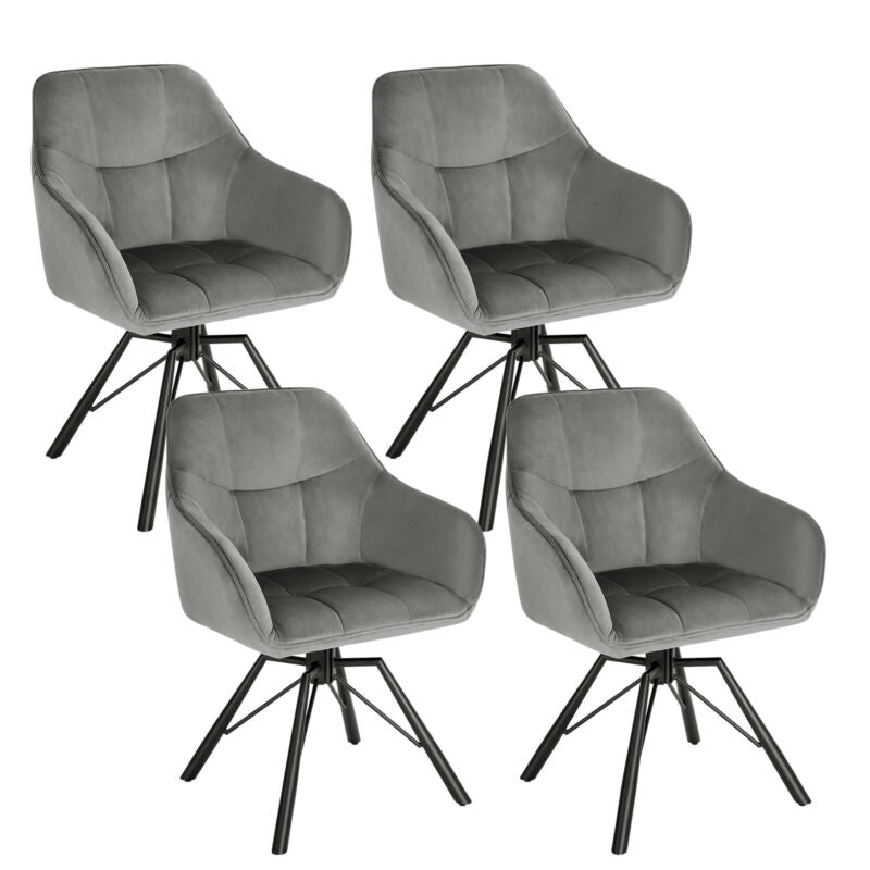 1/2/4/6 Velvet Swivel Dining Chairs Padded Seat Accent home & restaurants