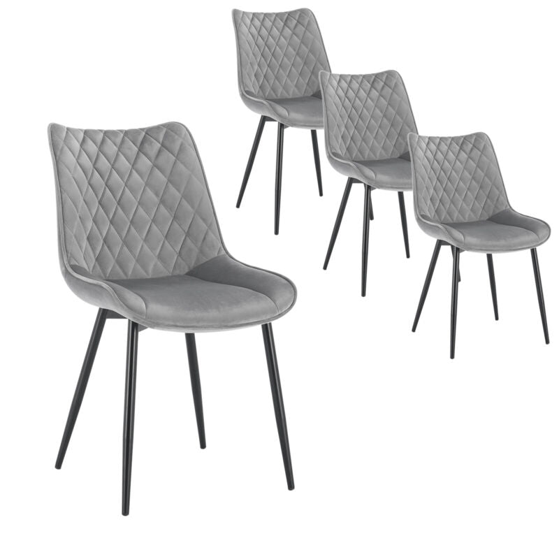 2/4x Dining Chairs with Velvet Padded Seat Kitchen Living Room Lounge Armchairs