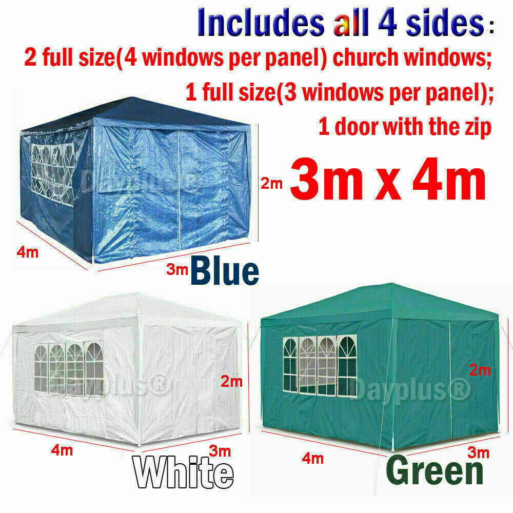 Gazebo Party Tent Marquee 3x3m Waterproof PVC Garden PE Outdoor Wedding Canopy