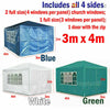 Gazebo Party Tent Marquee 3x3m Waterproof PVC Garden PE Outdoor Wedding Canopy