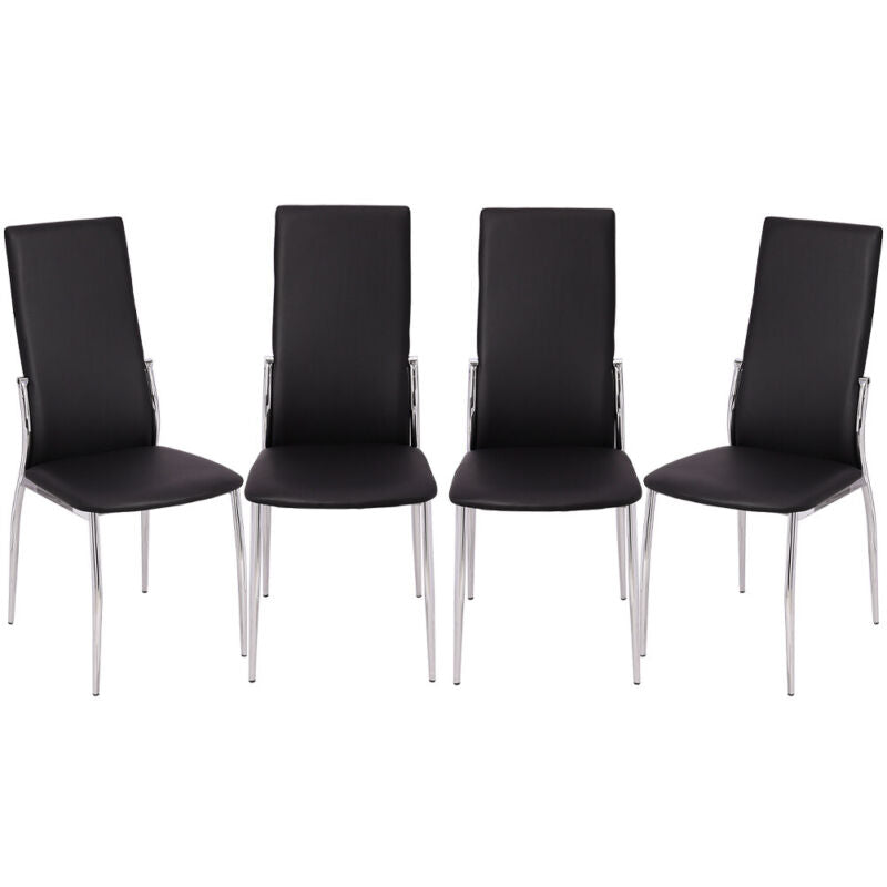 100CM Glass Dining Table Leather 2/4Chairs Set Kitchen Home Furniture Dinner Set