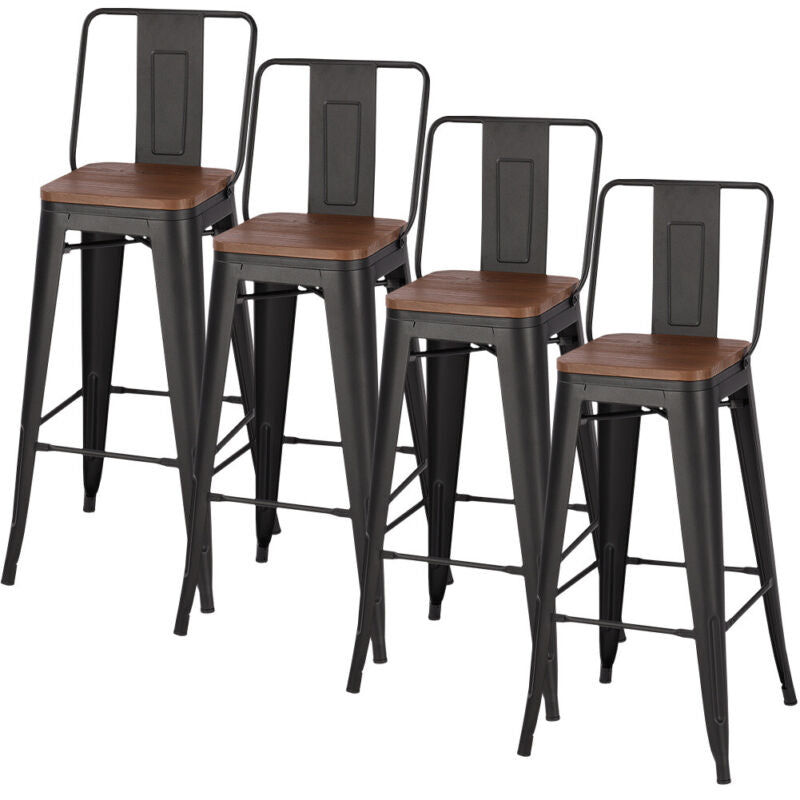High Bistro Bar Table & 2/4 Stools Set Breakfast Dining Table Chair Set Pub Unit