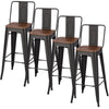High Bistro Bar Table & 2/4 Stools Set Breakfast Dining Table Chair Set Pub Unit