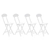2/4 Chairs Round Bistro Set Outdoor Garden Table & Chair with Backrest White UK