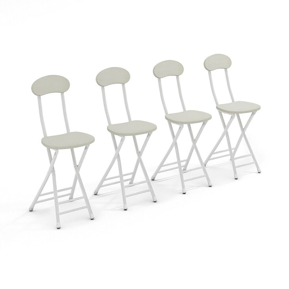 Black/White Table Folding Chairs Portable Kitchen Dining Office Cafe Furniture