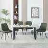 150cm Dining Table Set and 4 PU Leather Chairs Kitchen Marble Effect Grey Table