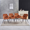 Modern Dining Chairs Velvet Padded Seat Metal Legs Kitchen Chair Home Office 1