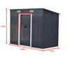 Outdoor Garden Large Metal Shed Tool Storage with Sliding Door and Steel Base