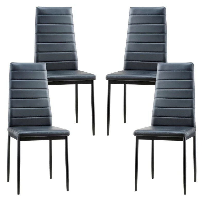 Round Tempered Glass Dining Table Set Or 2/4 PU Leather Chairs Kitchen Furniture