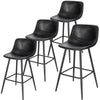 1/2/4x PU Leather Bar Stool High Counter Breakfast Chair with Backrest Barstool