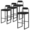 2/4x Barstools w/ Backrest Metal Legs High Counter Bar Chairs Pub Kitchen Chairs