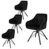 1/2/4/6x Velvet Padded Dining Chair w/ Backrest Swivel Kitchen Lounge Armchair
