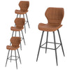 1/2/4/6x Breakfast Bar Stool w/ Backrest Footrest High Counter Stool Kitchen Pub