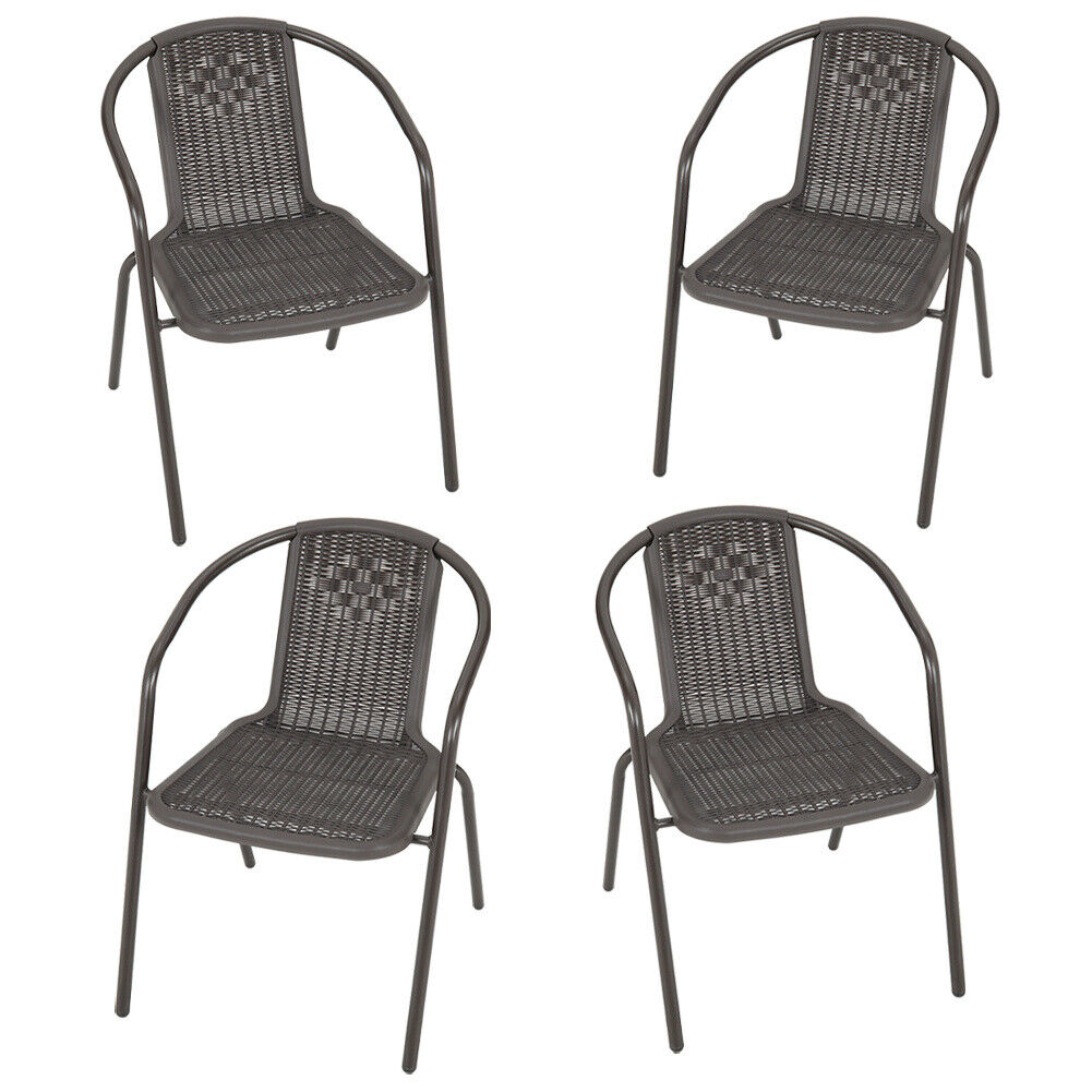 Brown Wicker Bistro Set Table and Chairs Indoor Outdoor Patio Garden Furniture