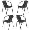 Black Wicker Bistro Set Table Chair Patio Garden In/Outdoor Furniture Diner Home