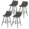 1/2/4x Bar Stool Kitchen Pub Cafe High Chair Footrest Bckrest Breakfast Barstool