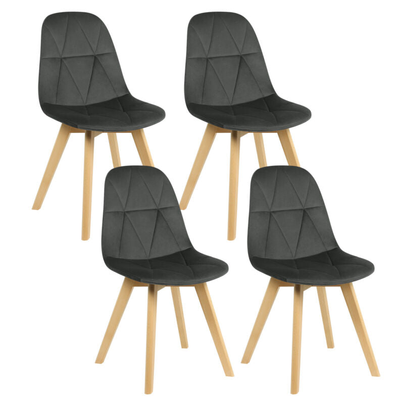 2/4/6x Dining Chairs Velvet Upholstered Chairs w/ Backrest Kitchen Lounge Office