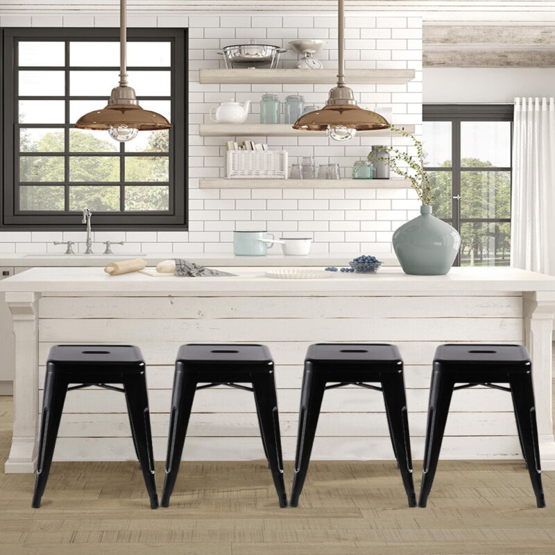 Tolix Metal Barstool Table Set Wooden Seat 2/4pcs Chairs Retro Bistro Restaurant