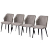 2/4/6pcs Dining Chairs Set Faux Leather Seat Back Metal Legs Kitchen Chair
