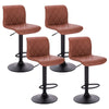 1/2/4/6x Bar Stool Faux Leather Breakfast Home Stool Swivel Gas Lift Bar Chair